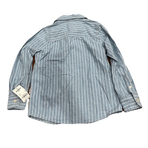 OshKosh Boys Striped Button Down Shirt Sz 8 Cotton Long Sleeve Preppy Comfy NEW - Picture 7 of 7